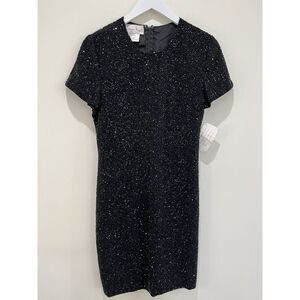 Vtg Laurence Kazar Paris New York Black beaded dress L Cocktail Old‎ Money New